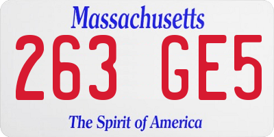 MA license plate 263GE5