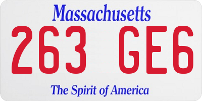 MA license plate 263GE6