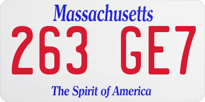 MA license plate 263GE7