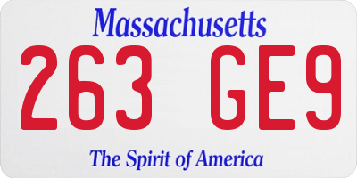 MA license plate 263GE9