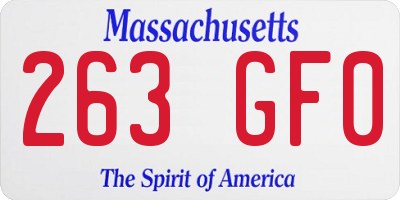 MA license plate 263GF0