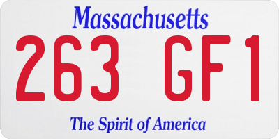 MA license plate 263GF1