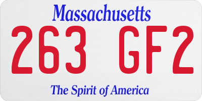 MA license plate 263GF2
