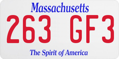 MA license plate 263GF3