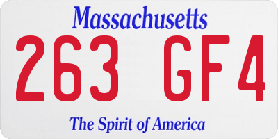 MA license plate 263GF4