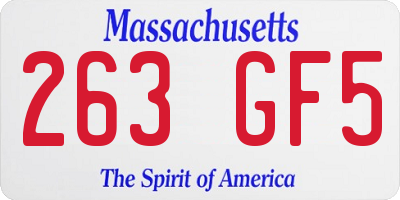 MA license plate 263GF5
