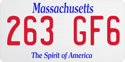 MA license plate 263GF6