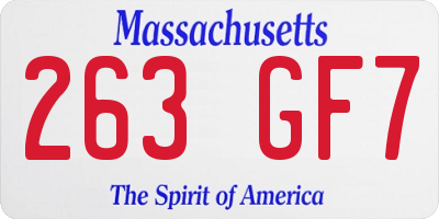 MA license plate 263GF7