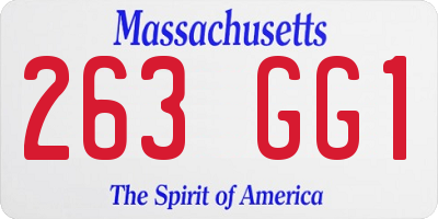 MA license plate 263GG1