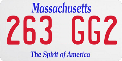 MA license plate 263GG2