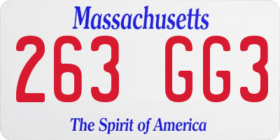 MA license plate 263GG3