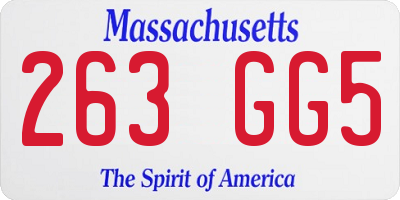MA license plate 263GG5