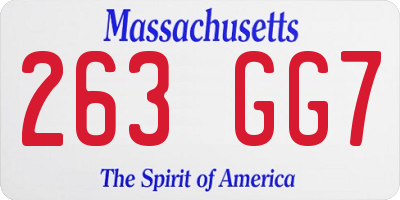 MA license plate 263GG7