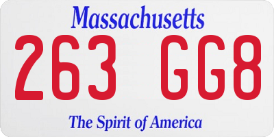 MA license plate 263GG8