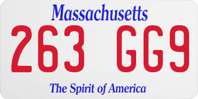 MA license plate 263GG9