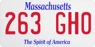 MA license plate 263GH0