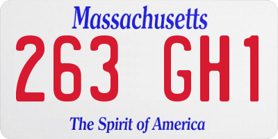 MA license plate 263GH1