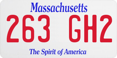 MA license plate 263GH2