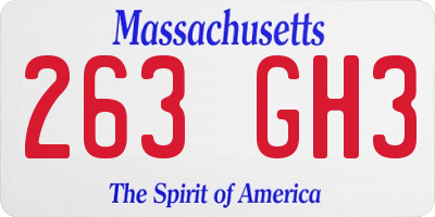 MA license plate 263GH3