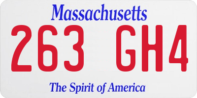 MA license plate 263GH4