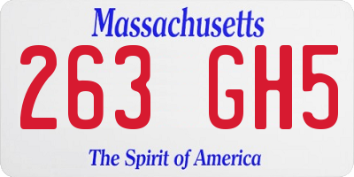 MA license plate 263GH5