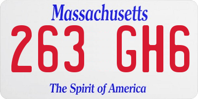 MA license plate 263GH6