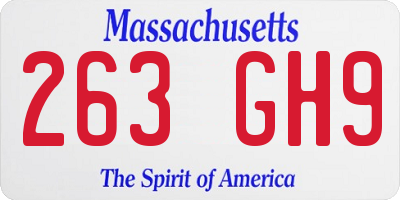 MA license plate 263GH9
