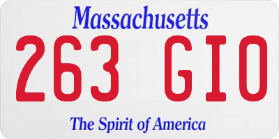 MA license plate 263GI0