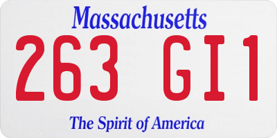 MA license plate 263GI1