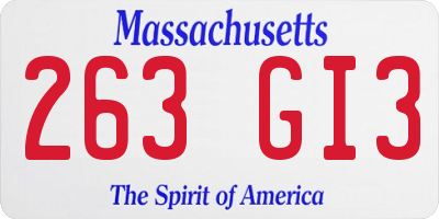 MA license plate 263GI3