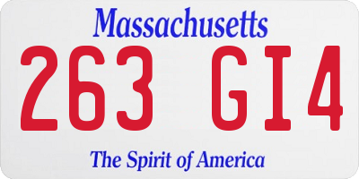 MA license plate 263GI4