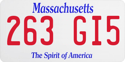 MA license plate 263GI5