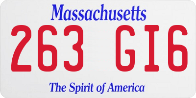 MA license plate 263GI6