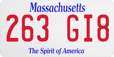 MA license plate 263GI8