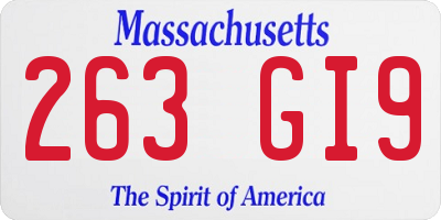 MA license plate 263GI9