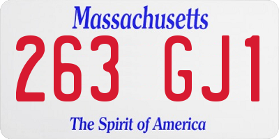MA license plate 263GJ1