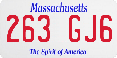 MA license plate 263GJ6