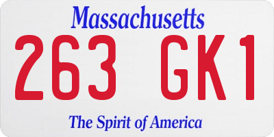 MA license plate 263GK1