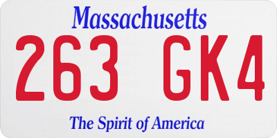 MA license plate 263GK4