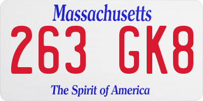MA license plate 263GK8