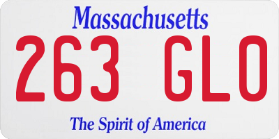 MA license plate 263GL0