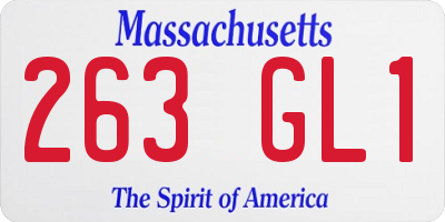 MA license plate 263GL1