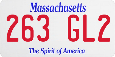 MA license plate 263GL2