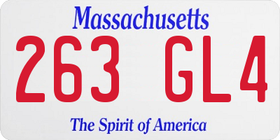 MA license plate 263GL4