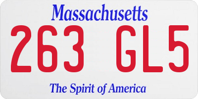 MA license plate 263GL5