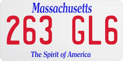 MA license plate 263GL6
