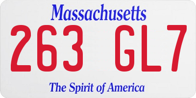 MA license plate 263GL7