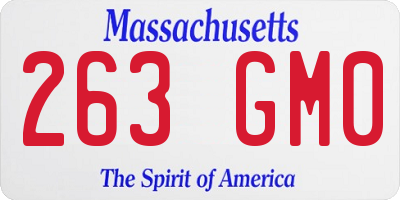 MA license plate 263GM0
