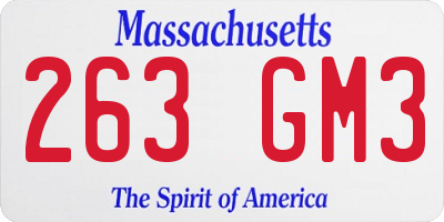 MA license plate 263GM3