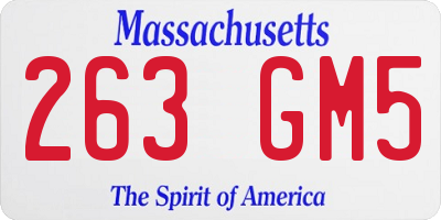 MA license plate 263GM5